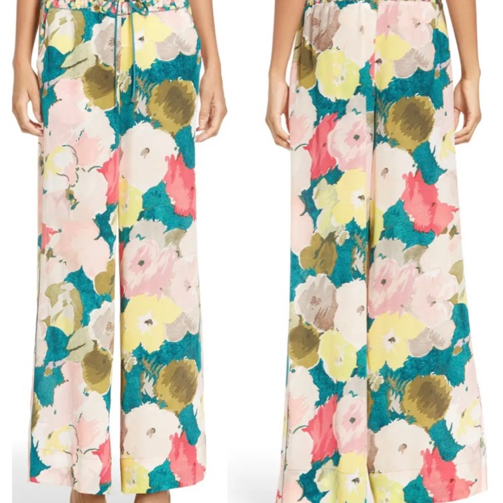 Lafayette 148 Floral Silk Drawstring Pants